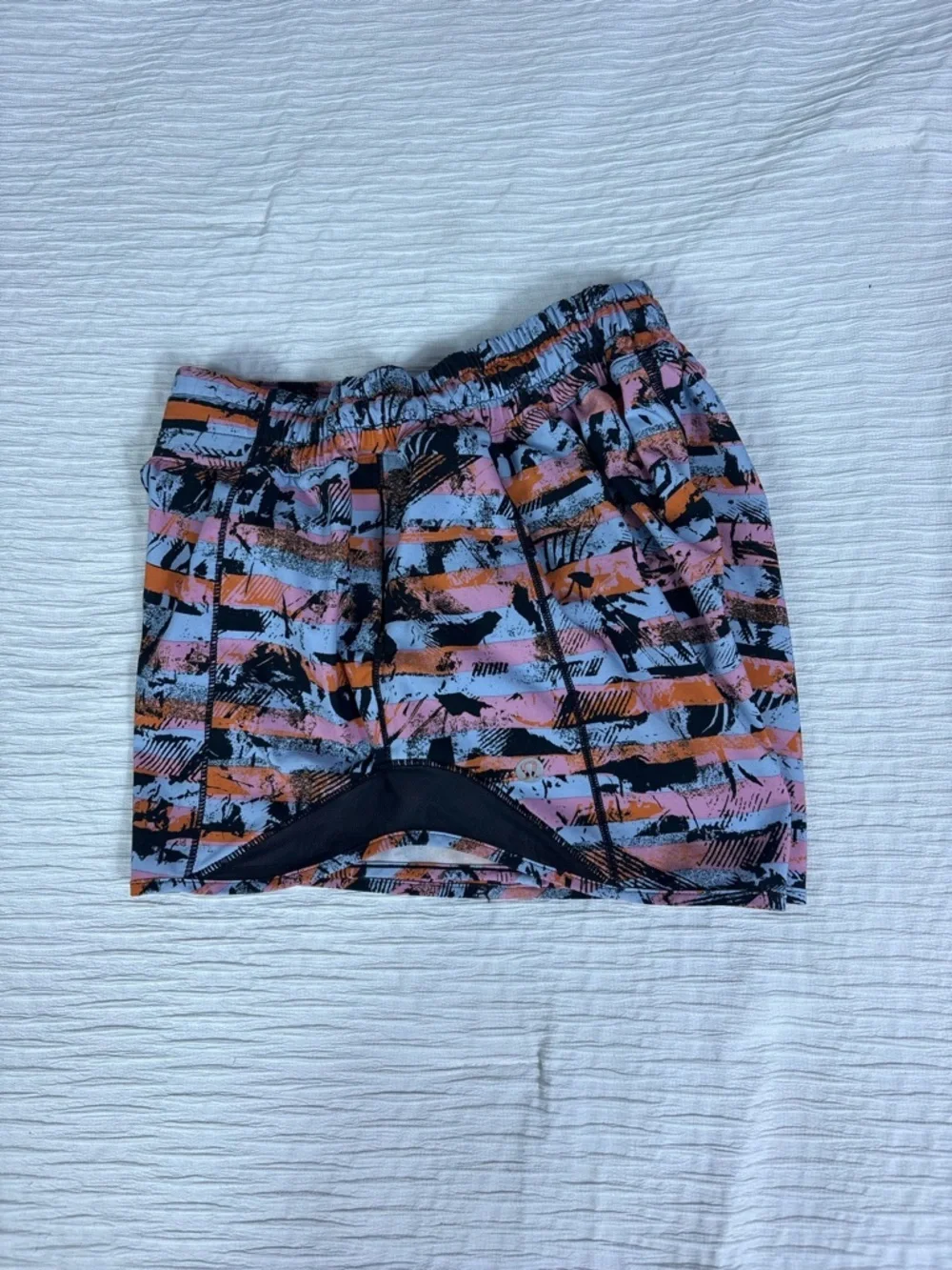 lululemon athletica Striped Athletic Shorts in Pink, Orange & Black